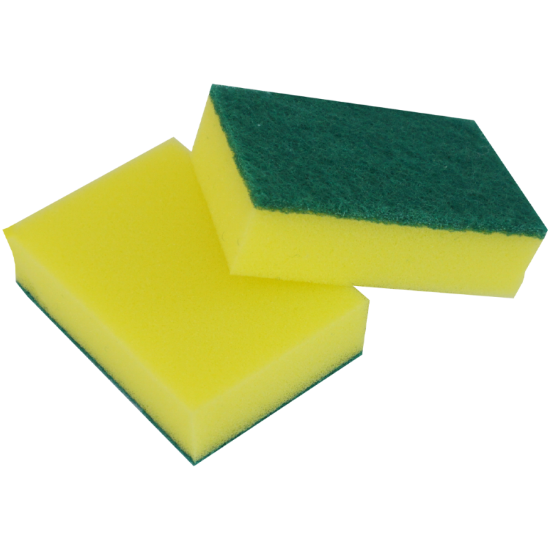 Set 2 bureti pentru vase, cu canelura, Duo Clean, cu o parte abraziva, 10x7x3 CM